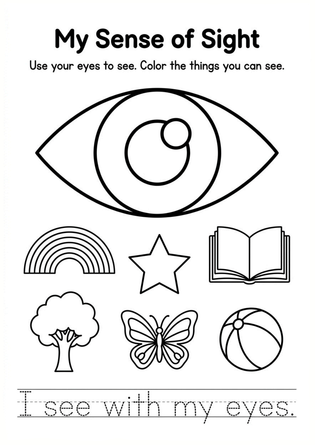 My Sense of Sight Worksheet