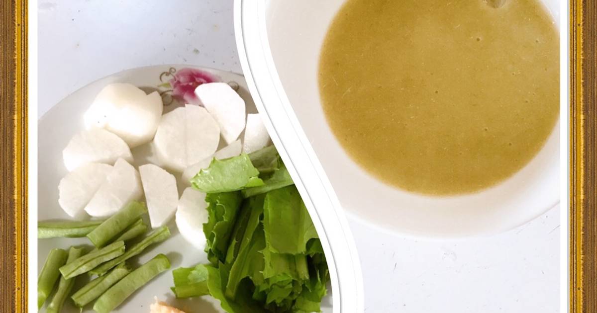 Ăn dặm cho bé 6 tháng: cháo gà củ cải rau diếp nhật