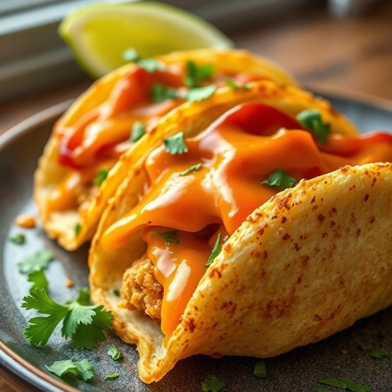 Oven-Baked Cheesy Tacos: Crispy Flavor in Every Bite – Quick & Crispy Homemade Delight finished