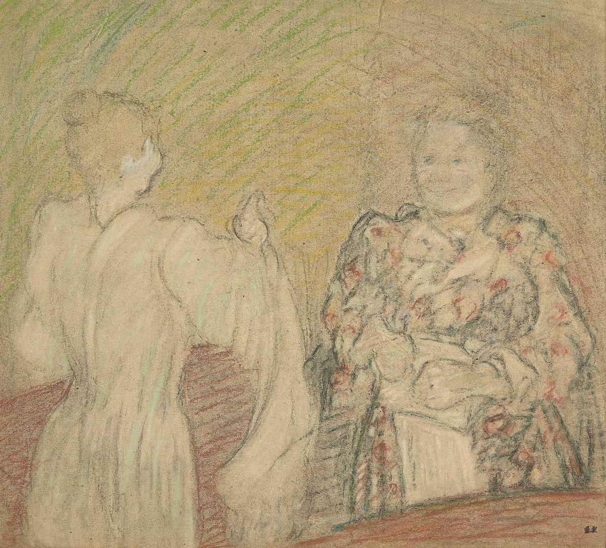 Madame Vuillard conversant avec une jeune fille Circa 1893