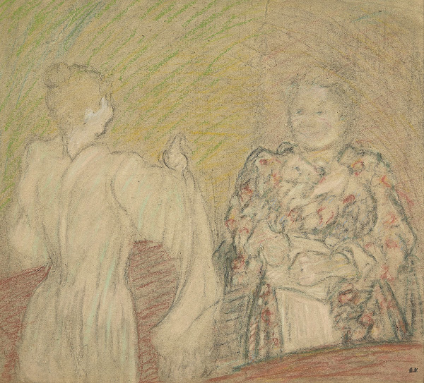 Madame Vuillard conversant avec une jeune fille Circa 1893