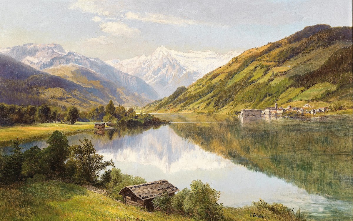 A View Of Zell Am See With The Kitzsteinhorn Mountai