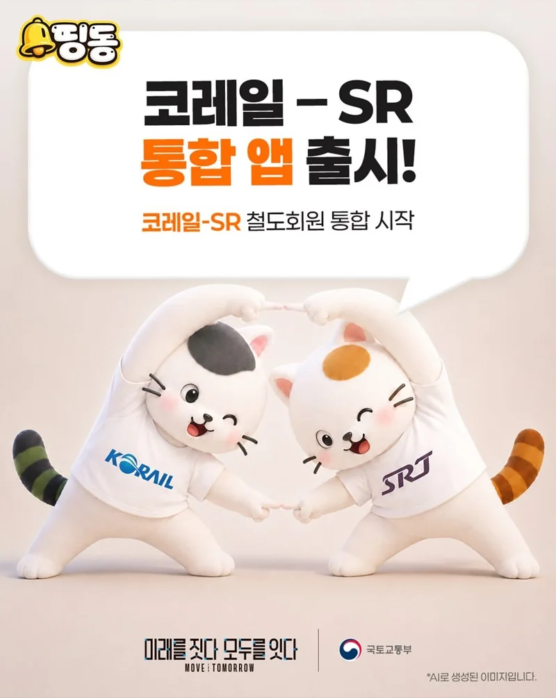 코레일 SR 통합 앱 출시 안내