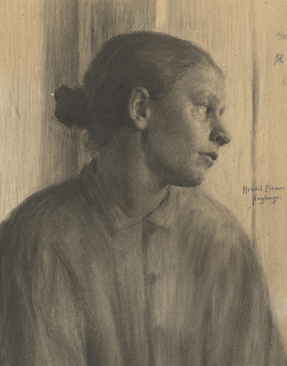 Study of a Womans Head in Profile 1898