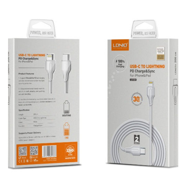 Cable USB-C a Lightning 2 m