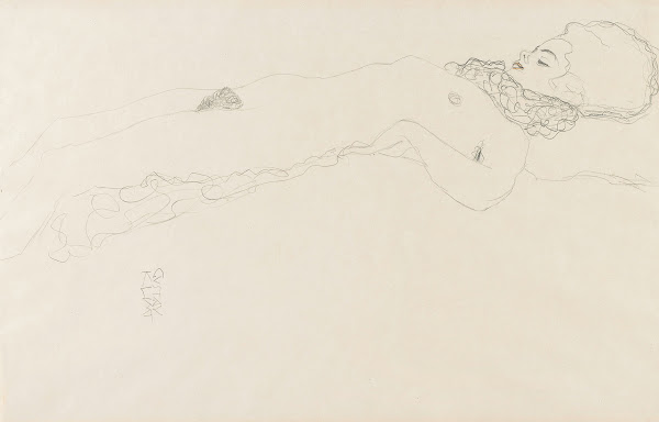 Naked Girl with Ruff lying 1905 1906
