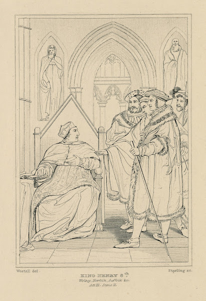 King Henry VIII act 3 scene 2 Wolsey Duke of Norfolk Suffolk c 19th century