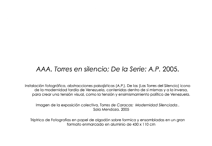 AAA Torres en silencio De la Serie AP 2005 A