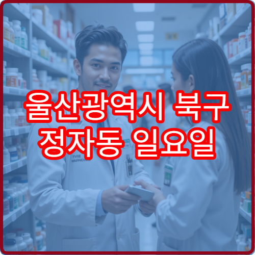 울산광역시 북구 정자동 일요일 문 여는 약국 주말 안내 야간 영업 포함