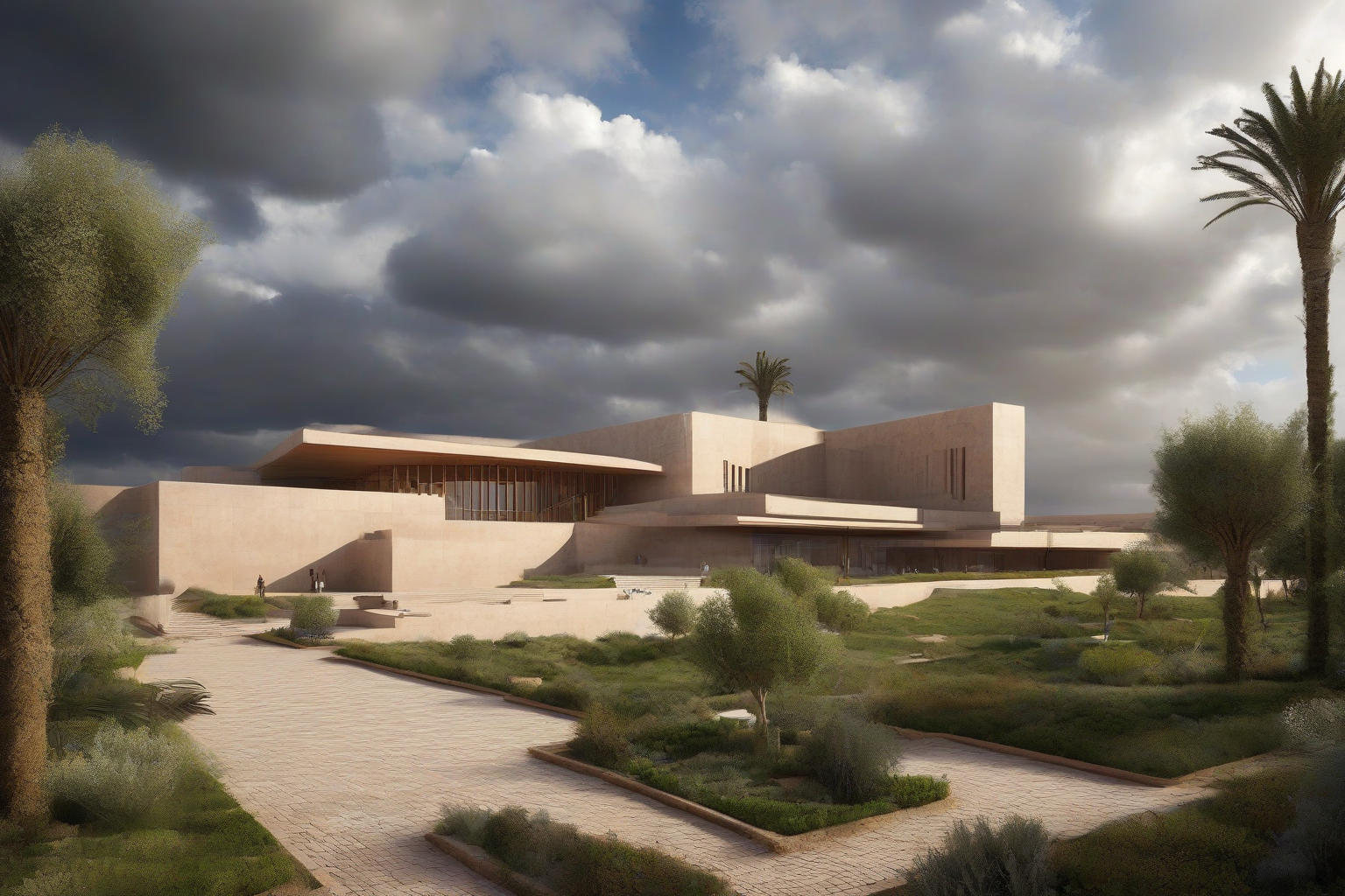Moroccan museum building implementing climate resilience and disaster preparedness strategies.