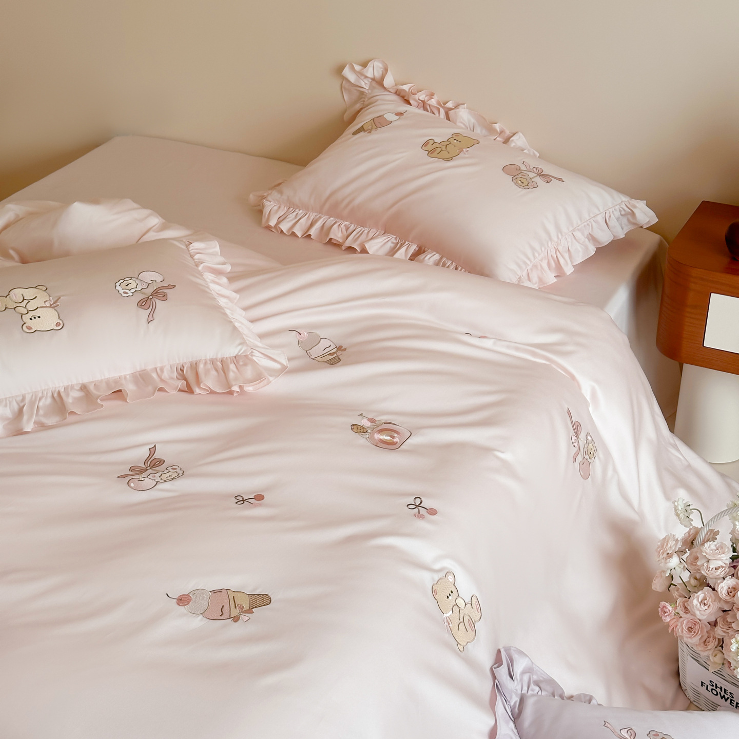 Long staple cotton bedding set, cartoon design