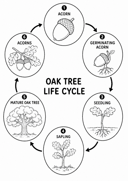 Oak Tree Life Cycle Worksheet