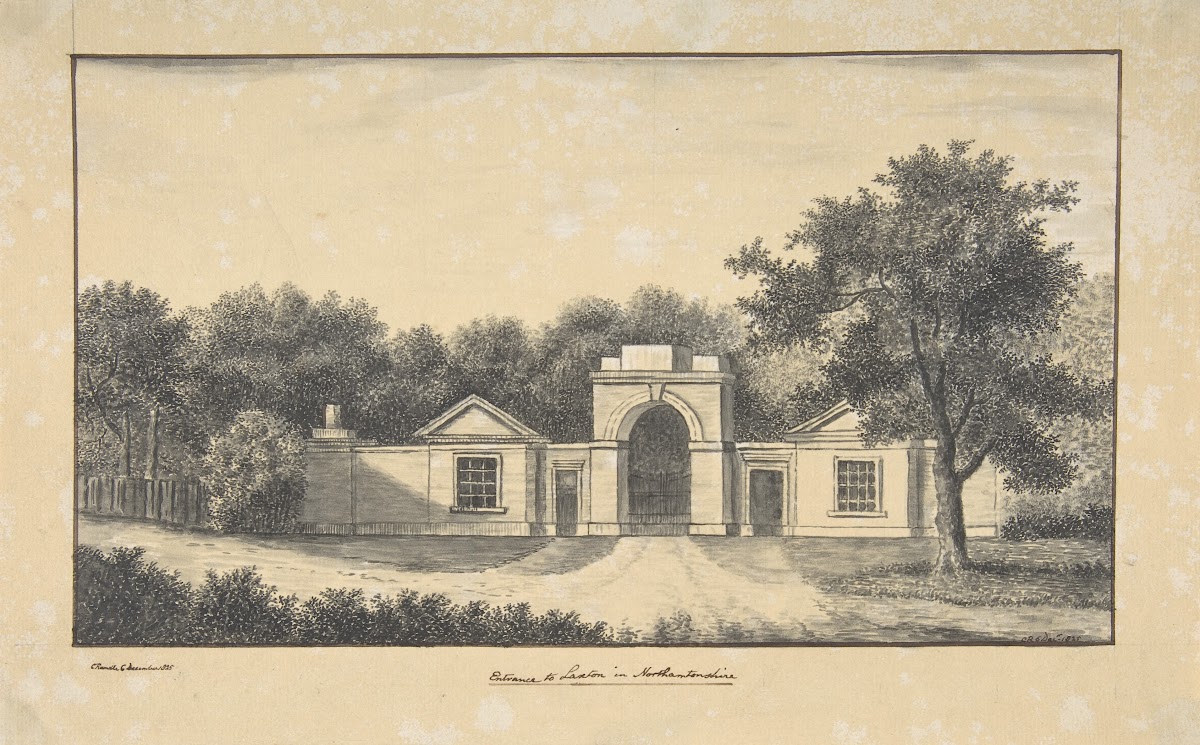 Entrance to Laxton in Northamptonshire 1825