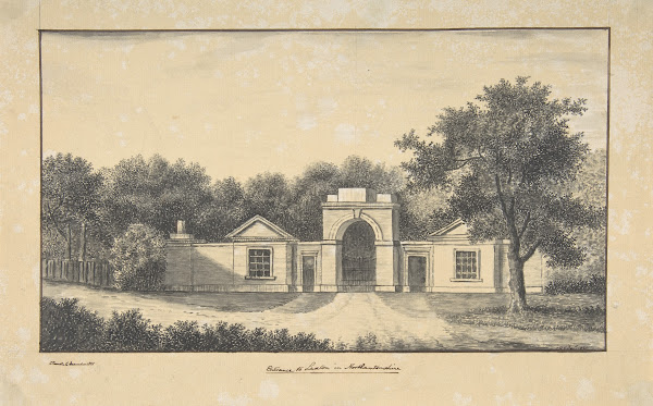 Entrance to Laxton in Northamptonshire 1825