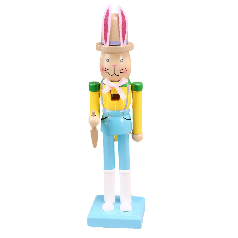 Easter Nutcracker Figure, Bunny, Wood