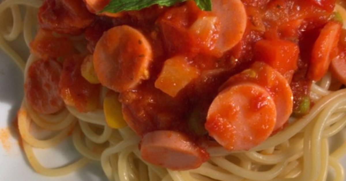 Spagetti sốt bò băm và rau củ