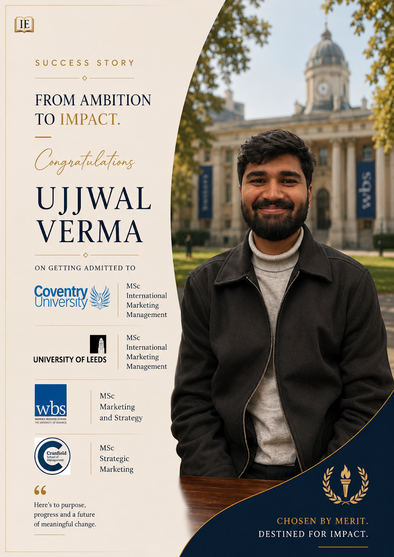 Ujjwal Verma — Intelligent Education admit success story