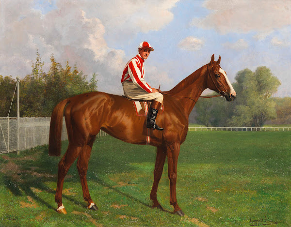 Titina mit Jockey Bernard Carlslake 1907