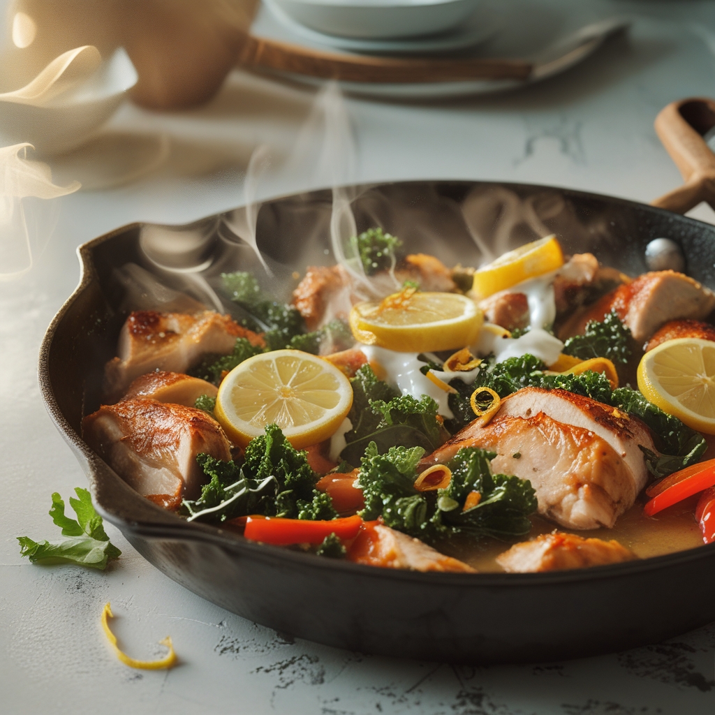 Crispy Lemon Turkey Power Skillet