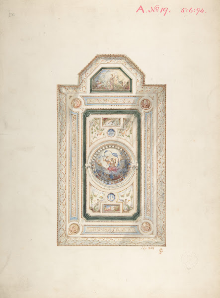 Inscribed Drawing With Monogram Of Sang Of A Ceiling Design July 1868 1868