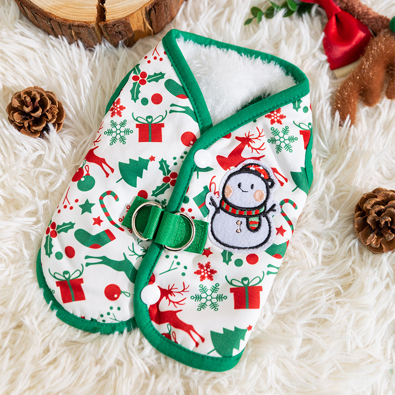 Thermal vest for small dogs with snowman design