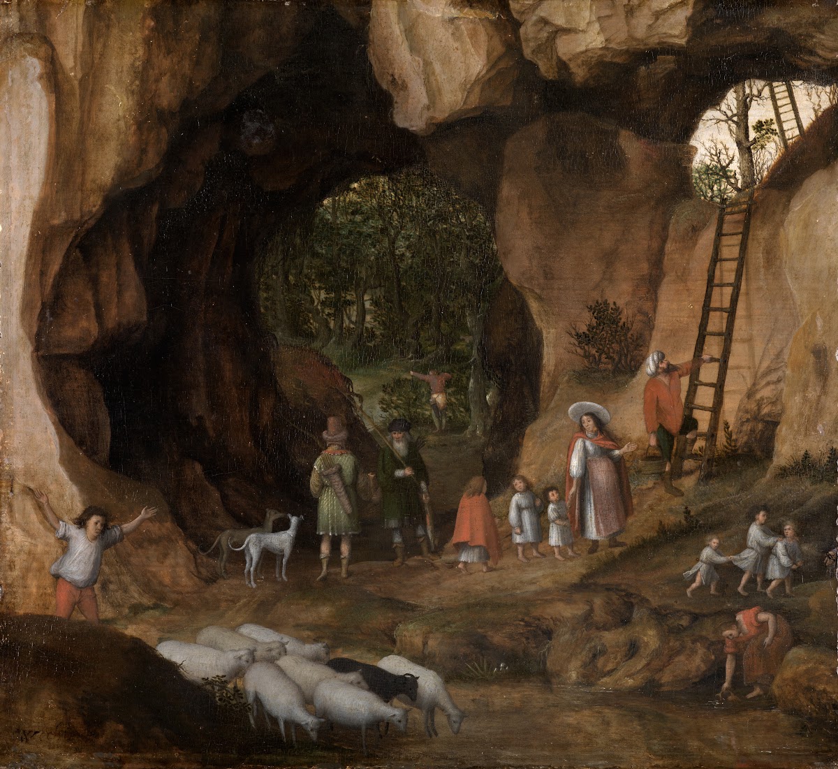 Felslandschaft mit Nomadenfamilien 2