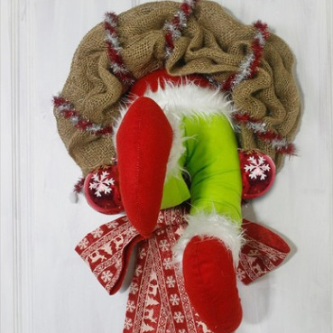 Weihnachtskranz mit Plüschfigur