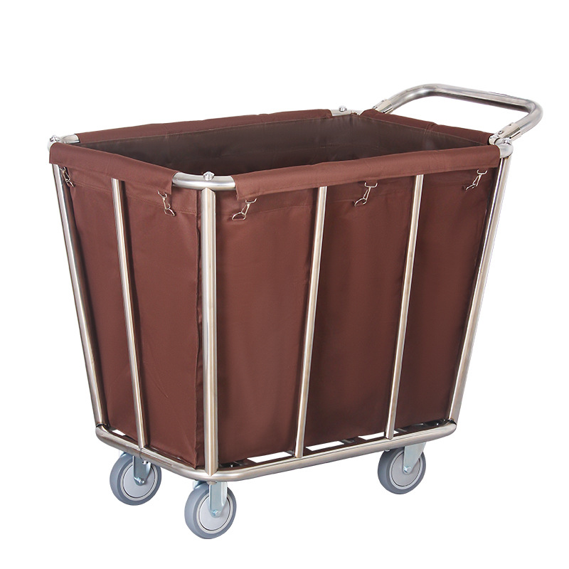 Edelstahl-Wäschewagen mit Rollen
