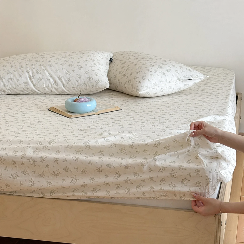 Cotton Fitted Sheet Set, 3-piece, with Pillowcases