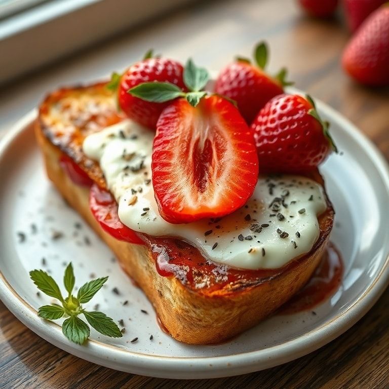 Roasted Strawberry Ricotta Toast (Sweet & Creamy) – Easy Homemade Breakfast Delight