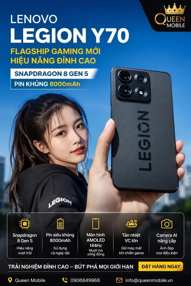 𝐋𝐄𝐍𝐎𝐕𝐎 𝐋𝐄𝐆𝐈𝐎𝐍 𝐘𝟕𝟎 CHÍNH THỨC RA MẮT VỚI SNAPDRAGON 8 GEN 5, PIN 8000mAh CỰC KHỦNG 🌿🤔 #LenovoLegionY70 #