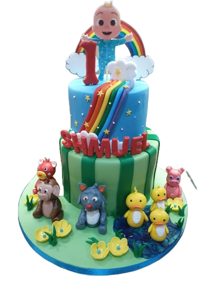 Cocomelon 2 Tier Birthday Cake CB-NC480
