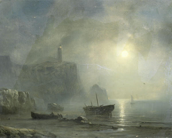View of a Rocky Coast by Moonlight 1830   1880