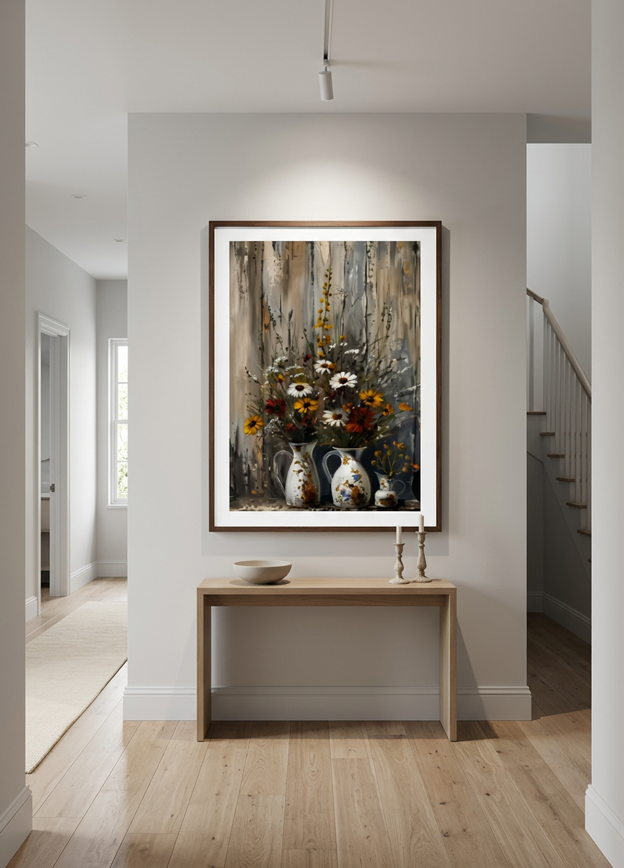 Wildflower Still Life Canvas Print 40x60 Wall Art UK  - Image 3