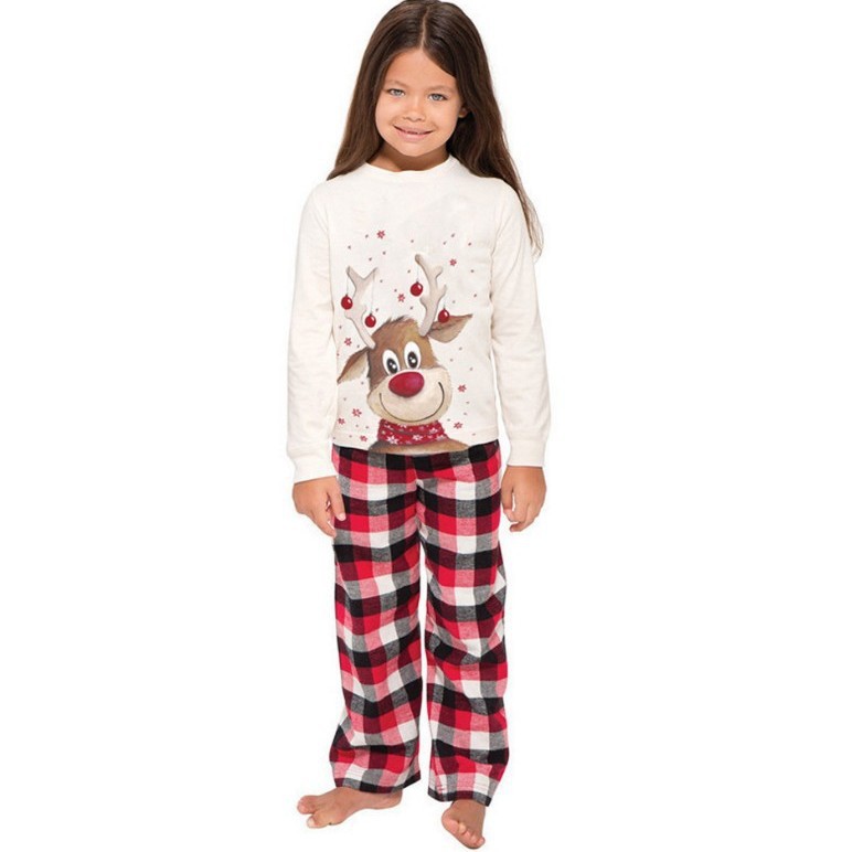 Family Pajama Set, long-sleeved, Reindeer Print