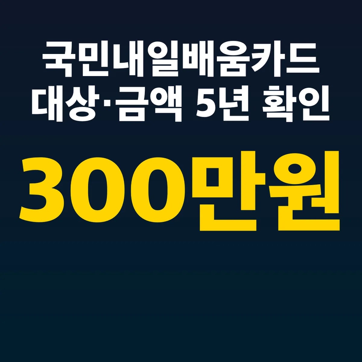 국민내일배움카드 대상·금액 5년 300만원 확인