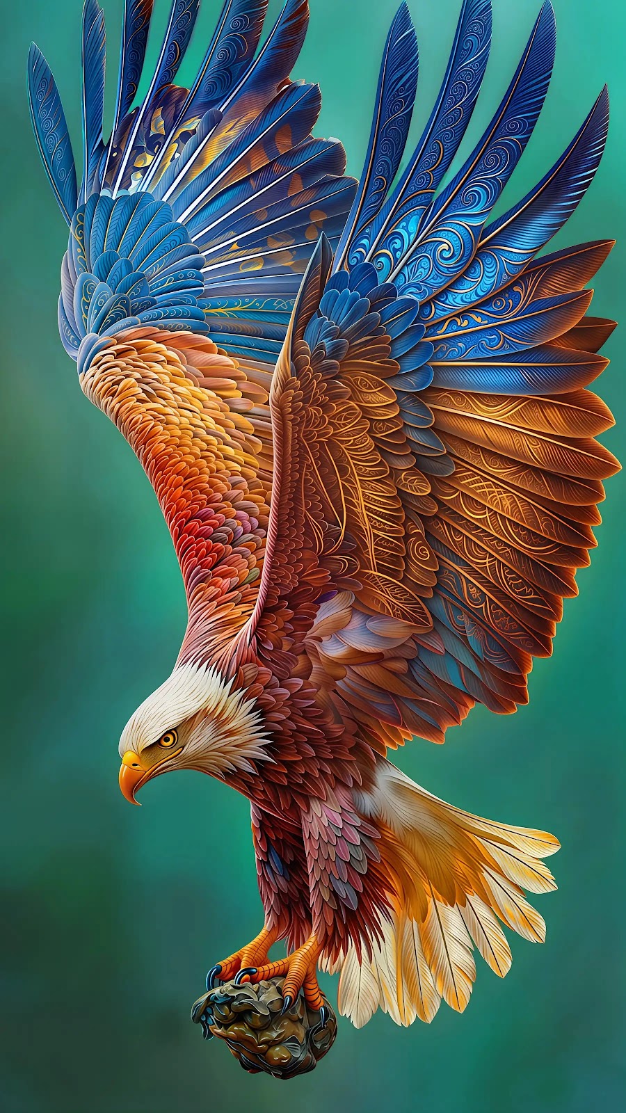 Majestic Eagle Spread Wings Digital Art
