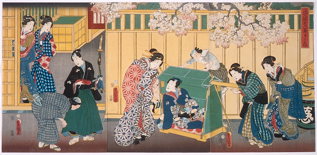 Present day Genji Visiting the Rokujō Mansion 1856