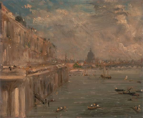 Somerset House Terrace from Waterloo Bridge ca 1819