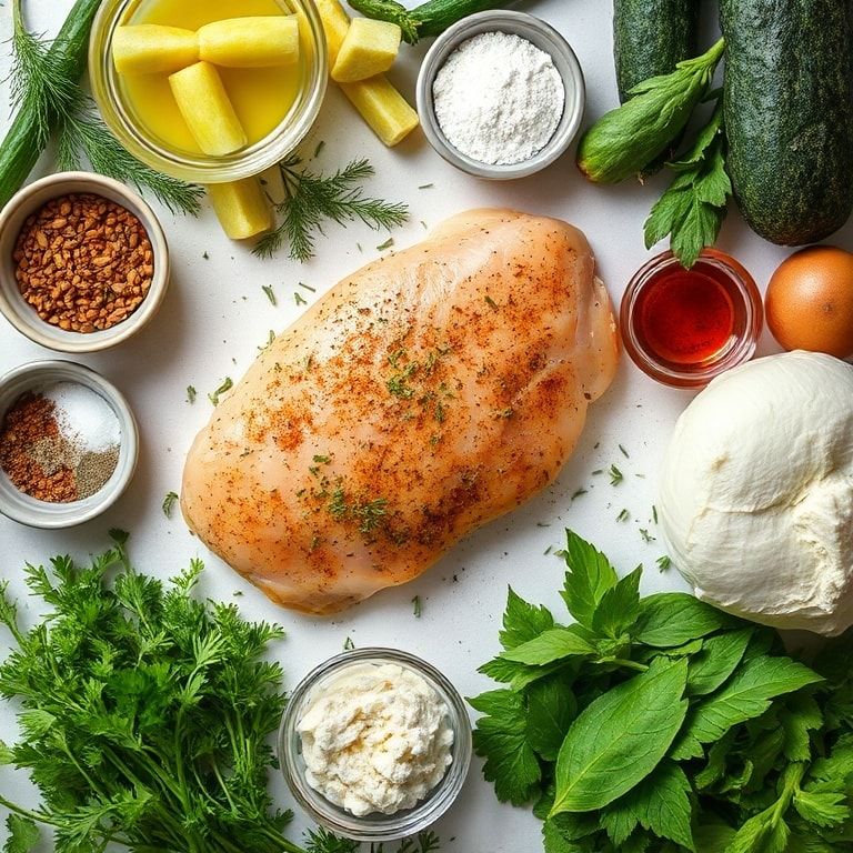 Ingredients for Crispy Dill Pickle Parmesan Chicken for a Flavorful Twist – Easy & Homemade Delight