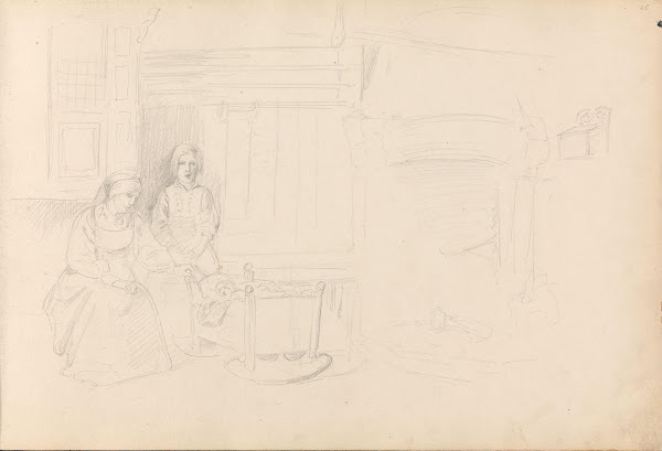 Figurgruppe i interiør 1857