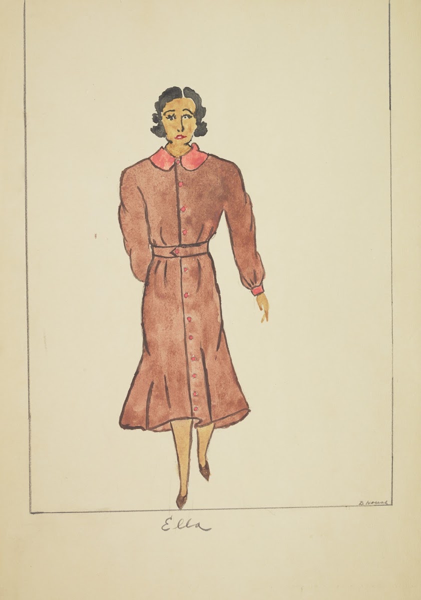 Run Little Chillun Ella Brown dress with pink collar 1934 1943