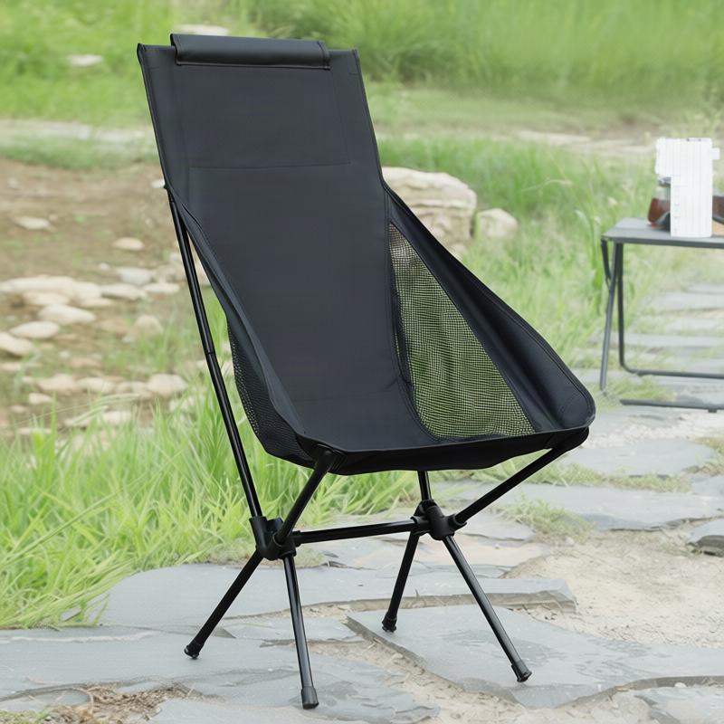 Leichter Klappstuhl mit Rückenlehne, Carbonstahl