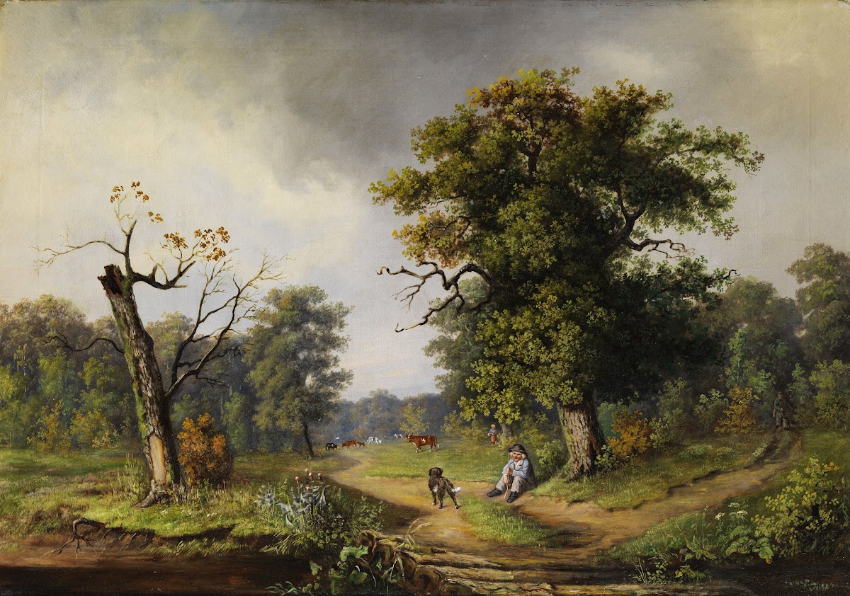 Cowherd at the rest at the forest edge 1859