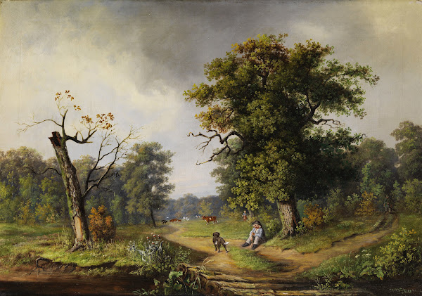 Cowherd at the rest at the forest edge 1859