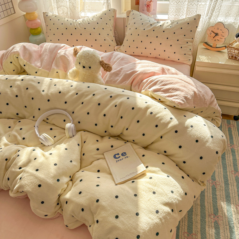 Microfiber Fleece Bedding Set, Simple Design