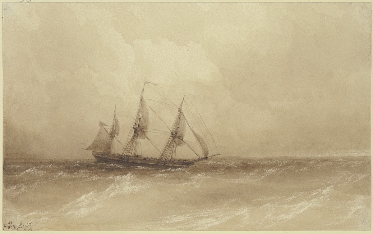 Ein Segelschiff auf hoher See 1850