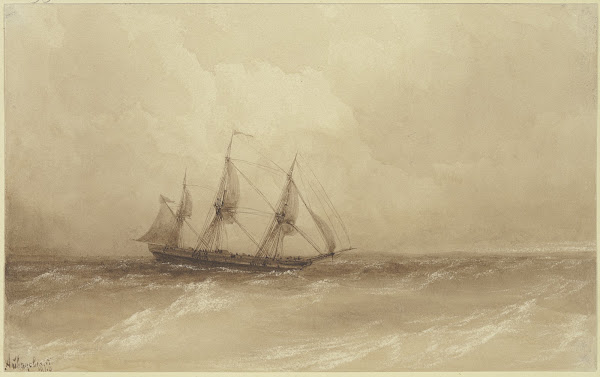 Ein Segelschiff auf hoher See 1850