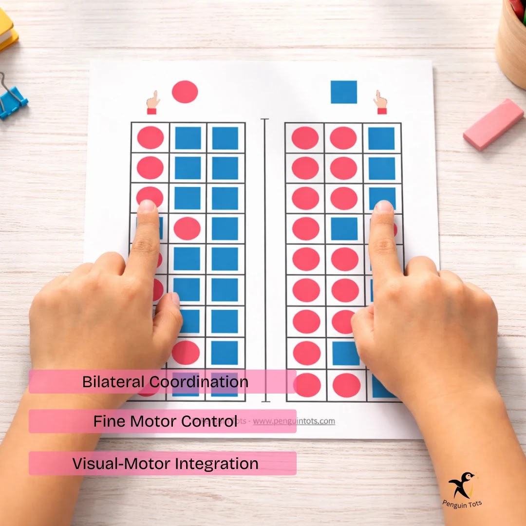 Dual Hand Shape Matching Activity | Bilateral Coordination, Visual Motor Integration & Focus