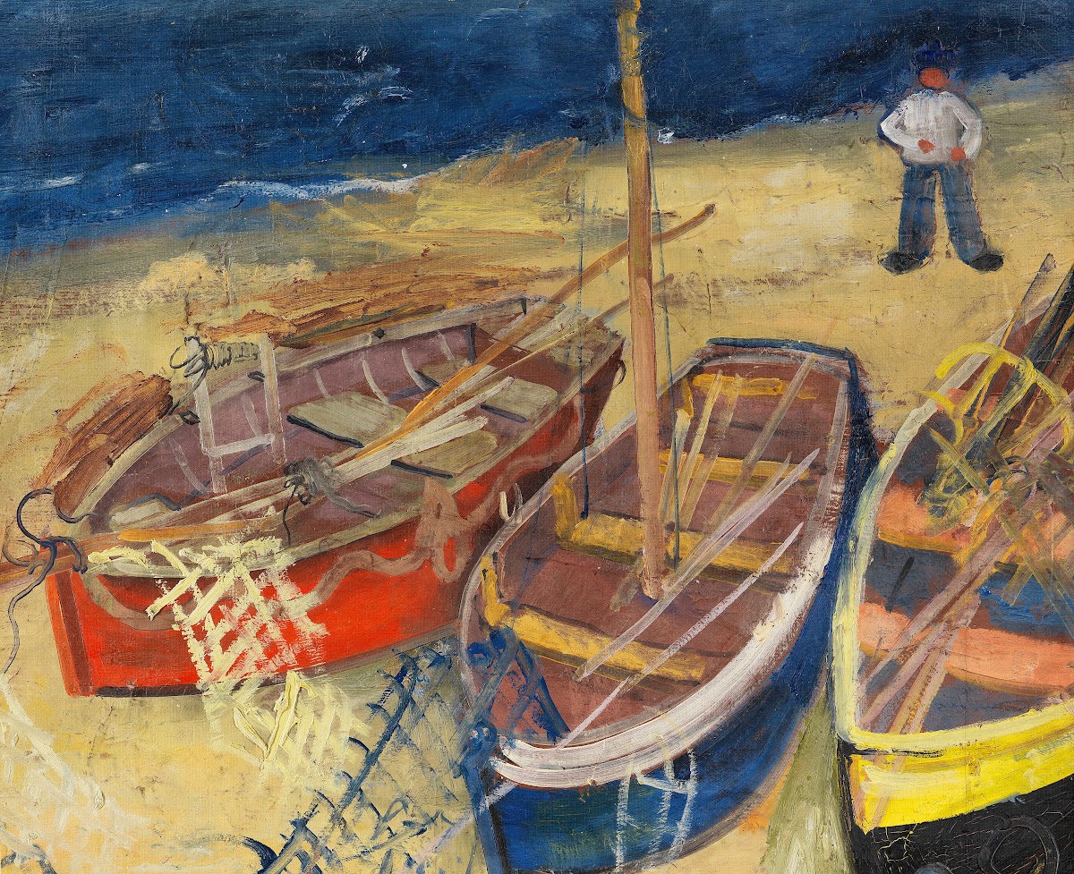 Fischerboote am Strand 1929